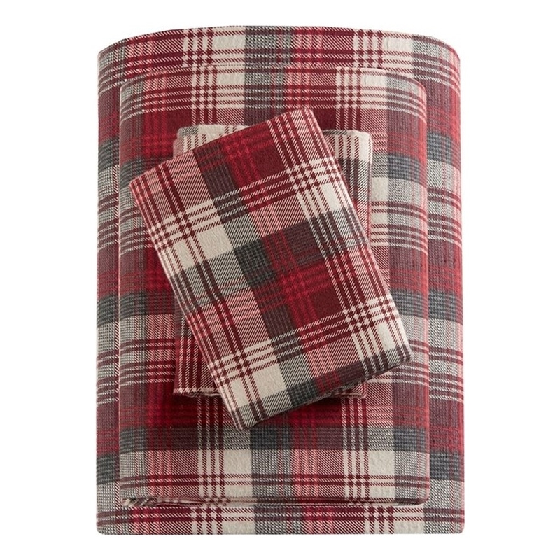 Woolrich Flannel Sheet Set in Red Plaid King