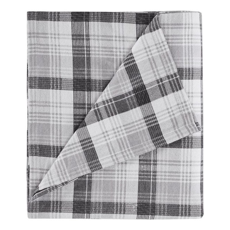 Woolrich Flannel Sheet Set in Grey Plaid King