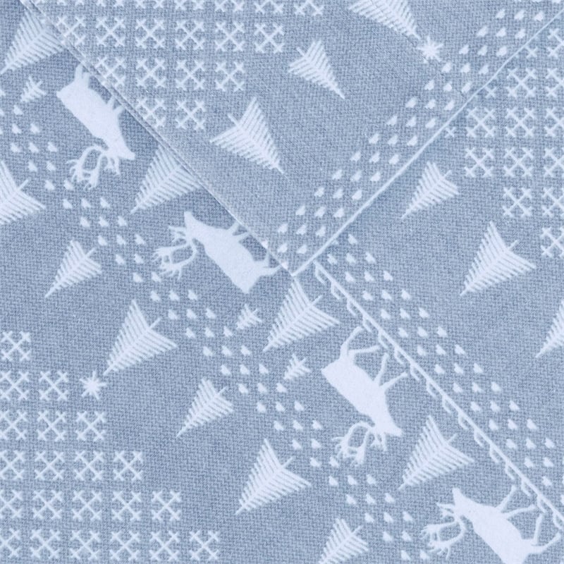 Woolrich Flannel Sheet Set in Blue Winter Frost King