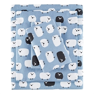 woolrich flannel sheet set in blue sheep cal king