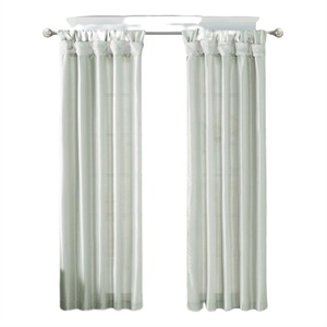 Madison Park Emilia Twist Tab Lined Window Curtain in Dusty Aqua 50x108&quot