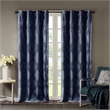 SunSmart Bentley Ogee Knitted Jacquard Total Blackout Panel in Navy