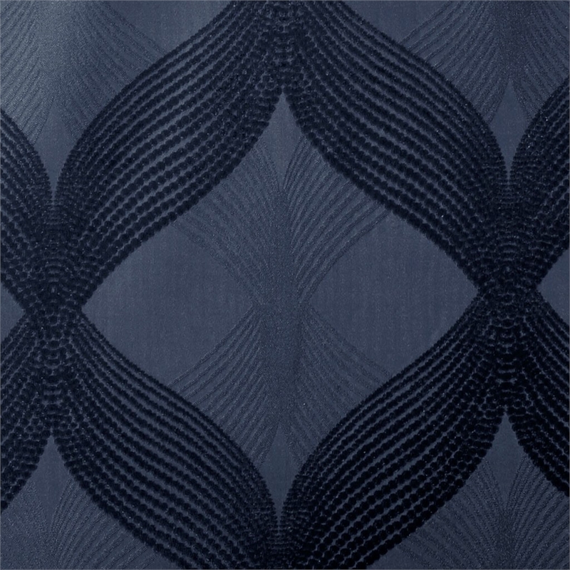 SunSmart Bentley Ogee Knitted Jacquard Total Blackout Panel in Navy
