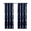SunSmart Bentley Ogee Knitted Jacquard Total Blackout Panel in Navy