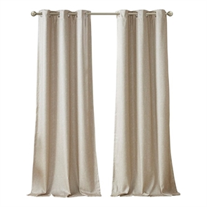 SunSmart Como Tonal Printed Faux Silk Total Blackout Window Panel Pair in Taupe