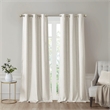 SunSmart Como Tonal Printed Faux Silk Total Blackout Window Panel Pair in Ivory