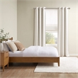 SunSmart Como Tonal Printed Faux Silk Total Blackout Window Panel Pair in Ivory