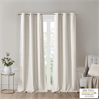 SunSmart Como Tonal Printed Faux Silk Total Blackout Window Panel Pair in Ivory