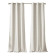 SunSmart Como Tonal Printed Faux Silk Total Blackout Window Panel Pair in Ivory