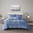 Intelligent Design Felicia Velvet Comforter Full/Queen Set in Blue