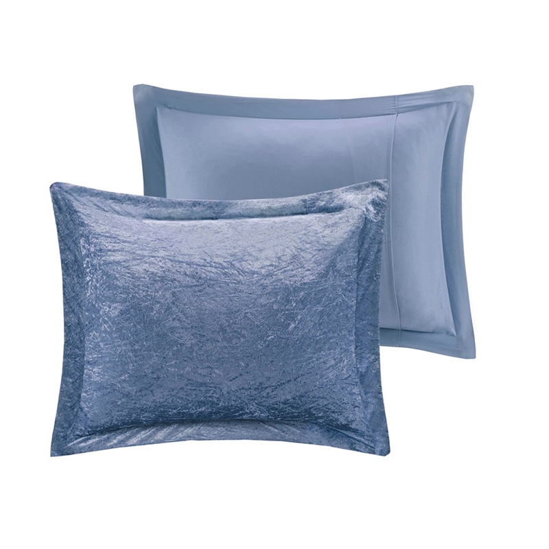 Intelligent Design Felicia Velvet Comforter King/Cal King Set in Blue