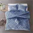Intelligent Design Felicia Velvet Comforter King/Cal King Set in Blue
