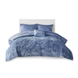 Intelligent Design Felicia Velvet Comforter King/Cal King Set in Blue