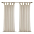 Madison Park Rosette Floral Embellished Cuff Tab Top Window Panel in Linen Beige