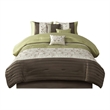 Madison Park Serene 7-Piece Fabric Embroidered Comforter Set in Green
