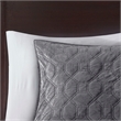 Madison Park Harper 3-Piece Modern Velvet Fabric Quilt Set in Gray