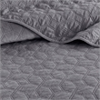 Madison Park Harper 3-Piece Modern Velvet Fabric Quilt Set in Gray