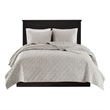 Madison Park Harper 3-Piece Modern Velvet Fabric Quilt Set in Ivory