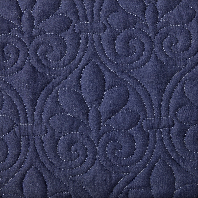 Madison Park Quebec 3-Piece Fabric Fitted Bedspread Set in Navy