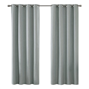 SunSmart Maya 50x54&quot Fabric Heathered Blackout Window Panel in Dusty Seafoam