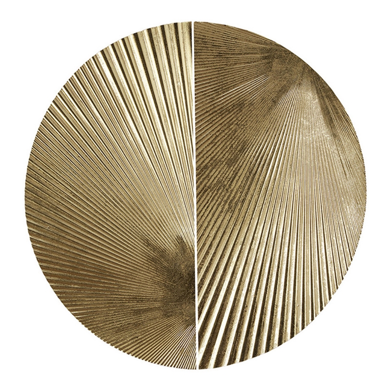 Olliix Radiant 2-Piece Half-Moon Shape Metal Wall Decor Set in Gold