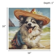 Olliix Beach Dogs Chihuahua Wood & Canvas Fabric Wall Art in Multi-Color