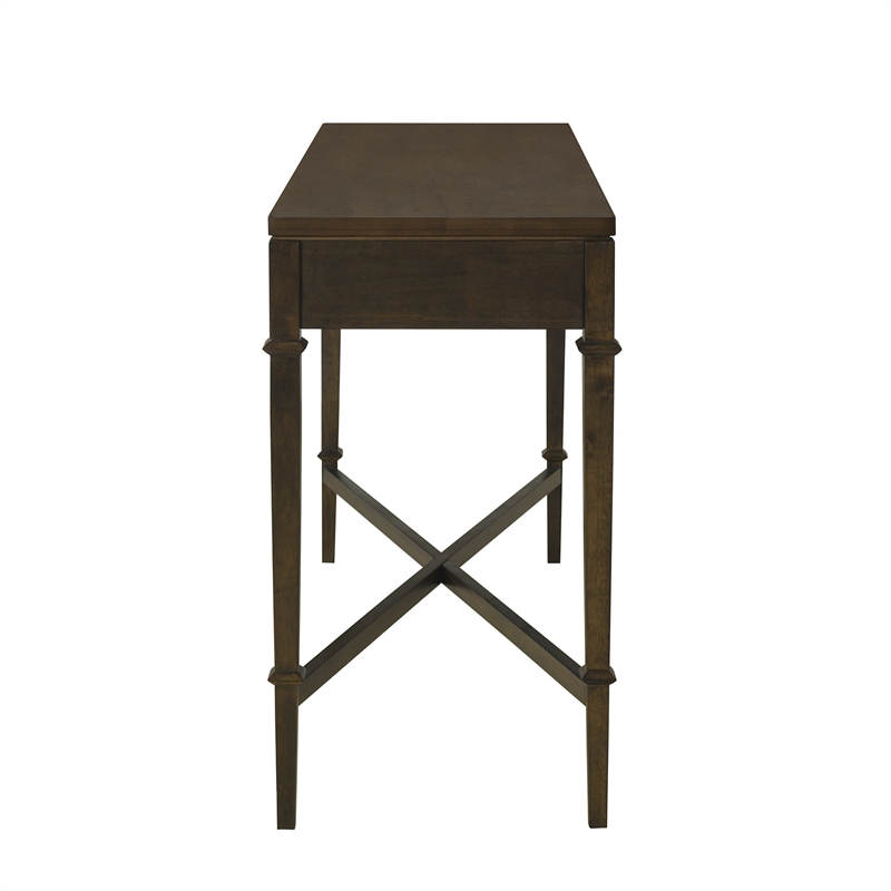 Olliix Kenna Fluted 2-Drawer Storage Solid Wood Console Table in Coffee