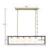 Olliix Helena 6-Light Iron Metal/Frosted Glass Chandelier in Black/Antique Brass