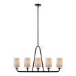 Olliix Serenitie 5-Light Linear Farmhouse Iron Metal Chandelier in Bronze