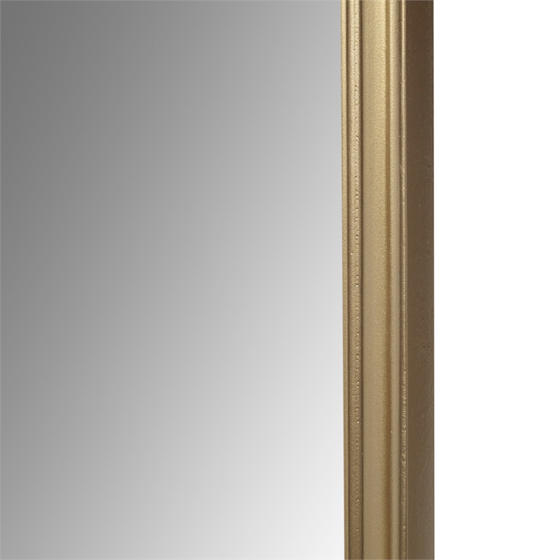 Olliix Adelaide Rectangular Scalloped MDF Wood Accent Wall Mirror in Gold