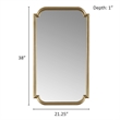 Olliix Adelaide Rectangular Scalloped MDF Wood Accent Wall Mirror in Gold