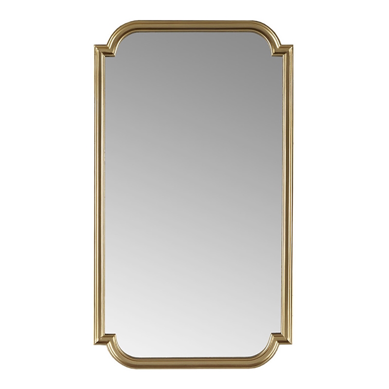 Olliix Adelaide Rectangular Scalloped MDF Wood Accent Wall Mirror in Gold