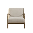 Olliix Novak Mid-Century Solid Wood and Polyester Fabric Lounge Chair in Elm