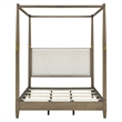 Olliix Baylor Solid Wood Canopy Queen Bed Frame with Headboard in Brown