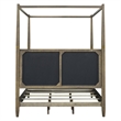 Olliix Baylor Solid Wood Canopy Queen Bed Frame with Headboard in Brown