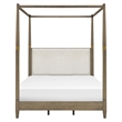 Olliix Baylor Solid Wood Canopy Queen Bed Frame with Headboard in Brown