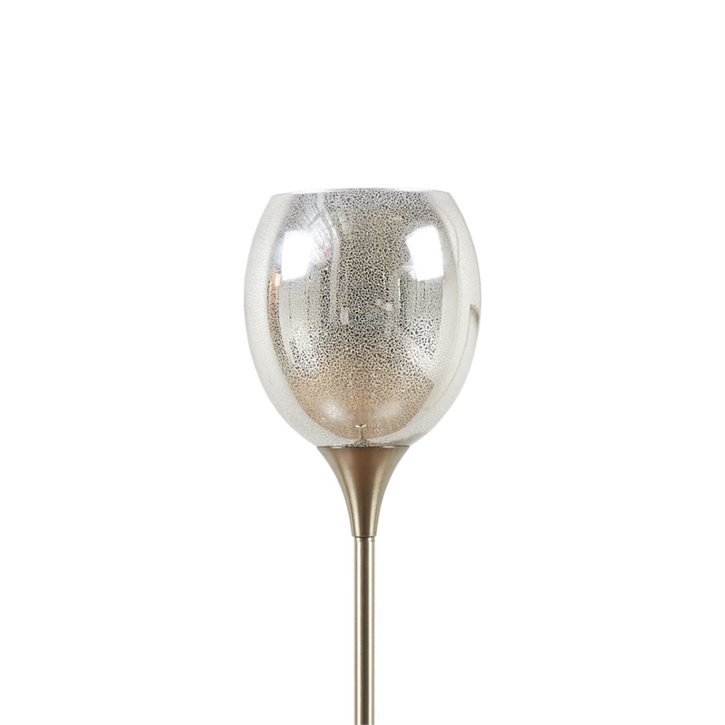 Olliix Bellow Iron Metal Floor Lamp with Glass Shade in Antique Brass