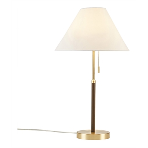 Olliix Bromley Pull-Chain Mid-Century Iron Metal Table Lamp in Gold/Brown