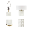 Olliix Grace Ivy Textured Dot Transitional Glass Table Lamp in White/Gold