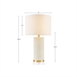 Olliix Grace Ivy Textured Dot Transitional Glass Table Lamp in White/Gold
