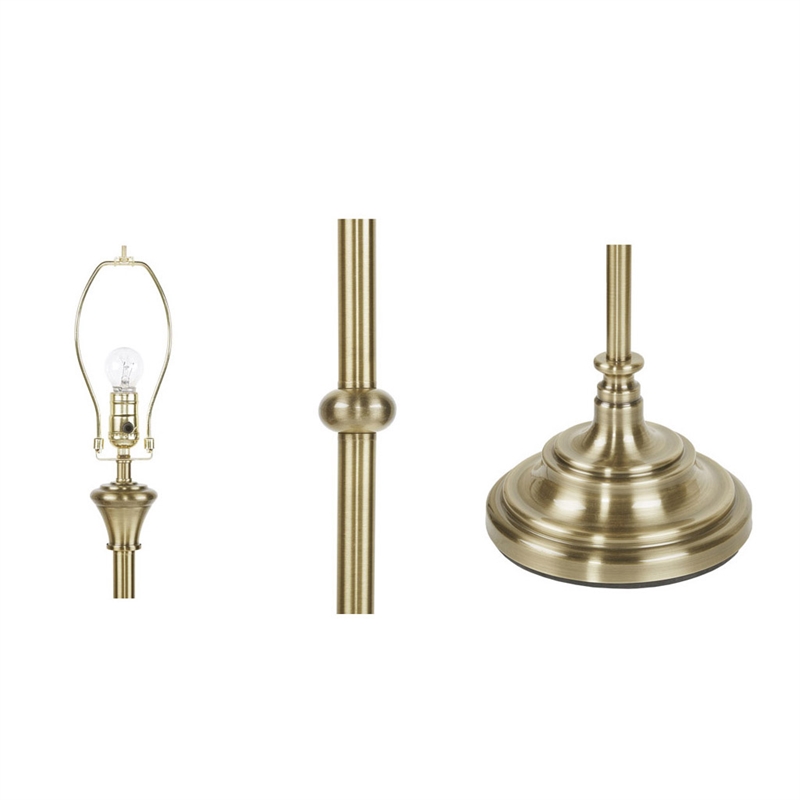 Olliix Athena Traditional Iron Metal Floor Lamp in Antique Brass