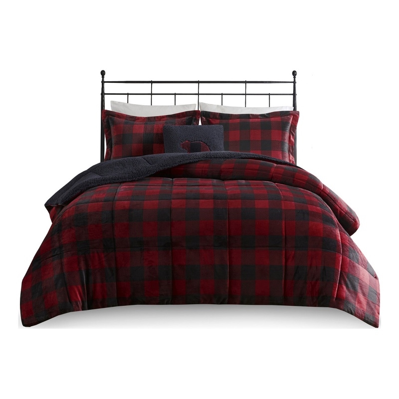 Woolrich Alton 4-PC Fabric Full/Queen Down Alternative Comforter Set - Red/Black