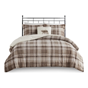 Woolrich Alton 4-Piece Fabric King Down Alternative Comforter Set in Tan