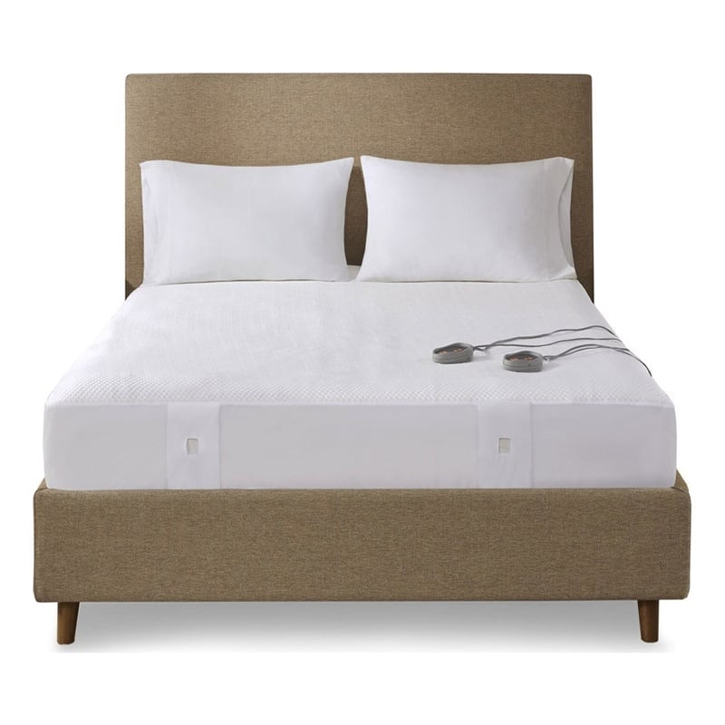 Beautyrest Cool Touch Contemporary Fabric Full Heated Mattress Pad in White