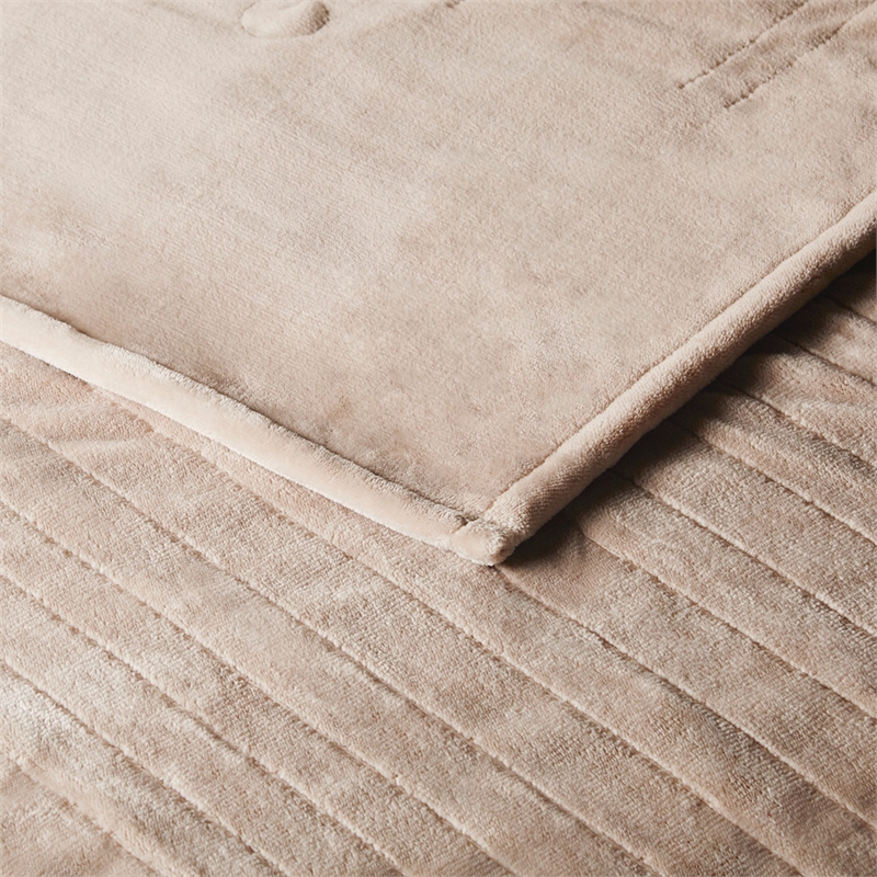 Beautyrest Contemporary Plush Fabric King Heated Blanket with WIFI in Taupe