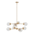 INK+IVY Calista 8-Light Glass/Iron Chandelier with Globe Bulbs in Clear/Gold