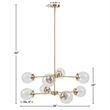 INK+IVY Calista 8-Light Glass/Iron Chandelier with Globe Bulbs in Clear/Gold