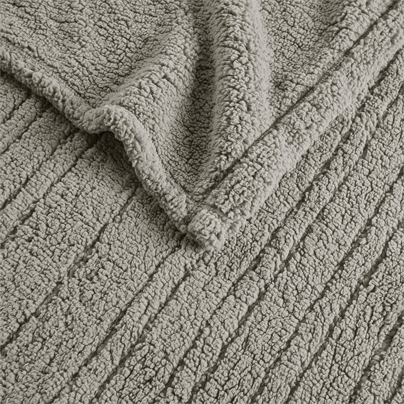 True North by Sleep Philosophy Sherpa Fabric King Heated Blanket in Gray