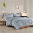 Intelligent Design Malea 3-Pc Fur Fabric King/Cal King Comforter Mini Set - Gray