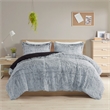 Intelligent Design Malea 3-Pc Fur Fabric King/Cal King Comforter Mini Set - Gray